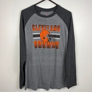 Cleveland Browns Long Sleeve TShirt NFL Majestic Dawg Pound Sz XL